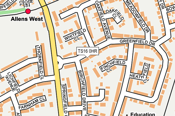 TS16 0HR map - OS OpenMap – Local (Ordnance Survey)