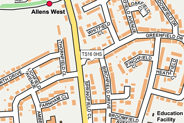 TS16 0HS map - OS OpenMap – Local (Ordnance Survey)