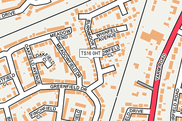 TS16 0HT map - OS OpenMap – Local (Ordnance Survey)