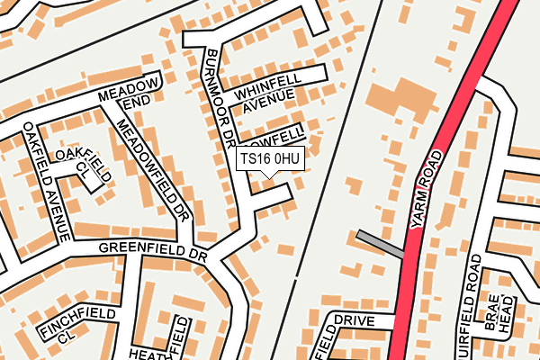 TS16 0HU map - OS OpenMap – Local (Ordnance Survey)