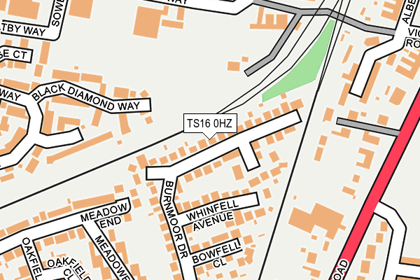 TS16 0HZ map - OS OpenMap – Local (Ordnance Survey)