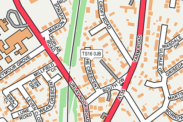 TS16 0JB map - OS OpenMap – Local (Ordnance Survey)
