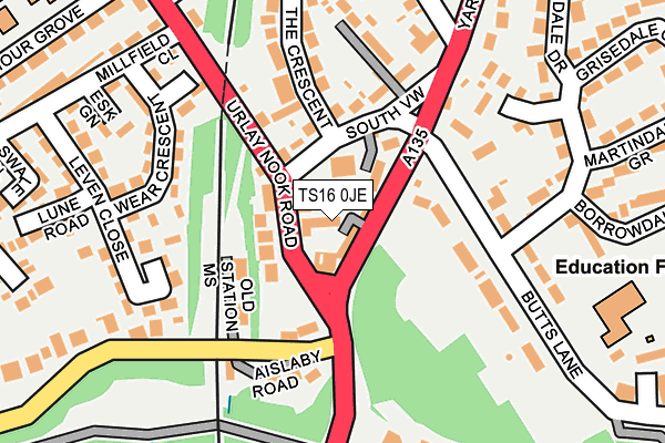 TS16 0JE map - OS OpenMap – Local (Ordnance Survey)