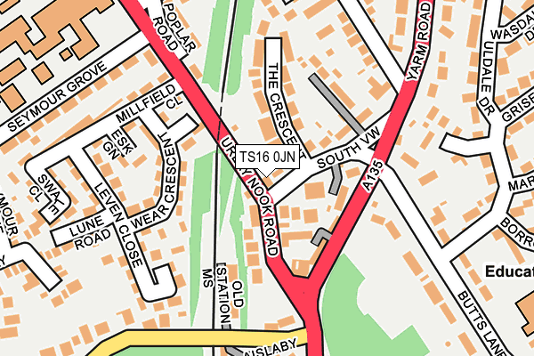 TS16 0JN map - OS OpenMap – Local (Ordnance Survey)