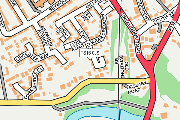TS16 0JS map - OS OpenMap – Local (Ordnance Survey)