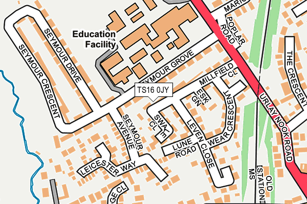 TS16 0JY map - OS OpenMap – Local (Ordnance Survey)