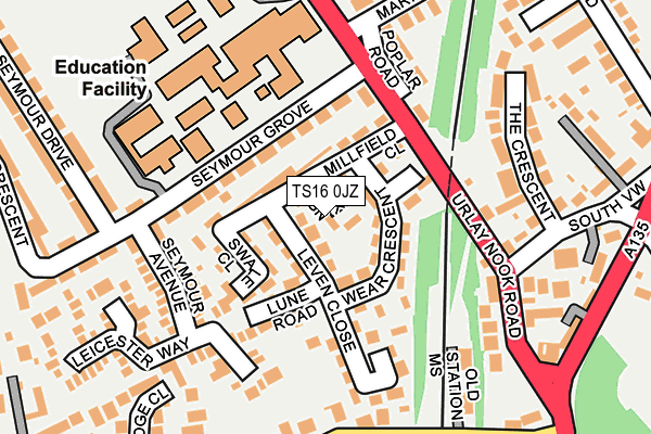 TS16 0JZ map - OS OpenMap – Local (Ordnance Survey)