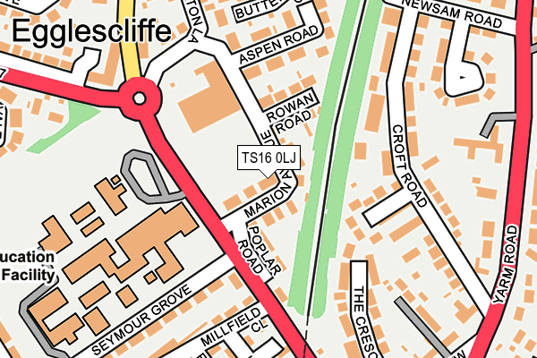 TS16 0LJ map - OS OpenMap – Local (Ordnance Survey)