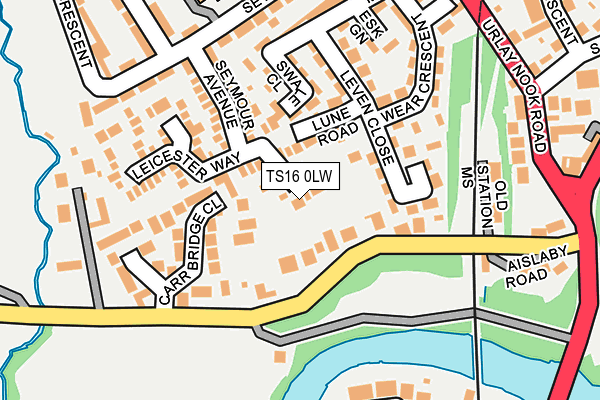 TS16 0LW map - OS OpenMap – Local (Ordnance Survey)