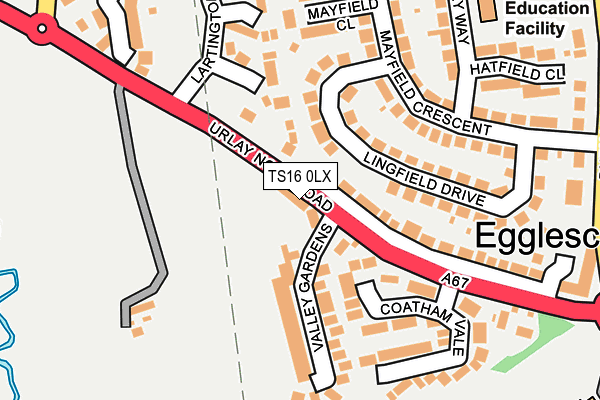 TS16 0LX map - OS OpenMap – Local (Ordnance Survey)