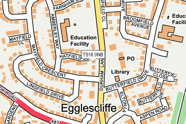 TS16 0NB map - OS OpenMap – Local (Ordnance Survey)