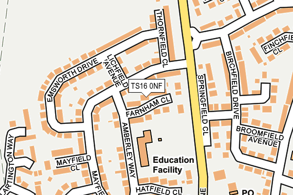 TS16 0NF map - OS OpenMap – Local (Ordnance Survey)