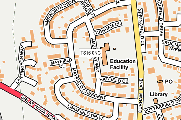 TS16 0NG map - OS OpenMap – Local (Ordnance Survey)