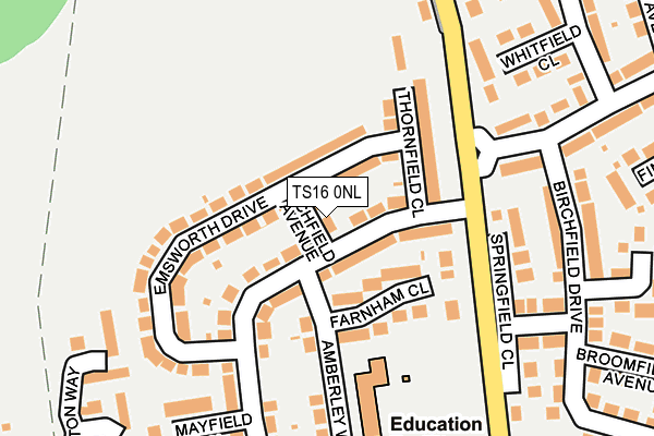 TS16 0NL map - OS OpenMap – Local (Ordnance Survey)