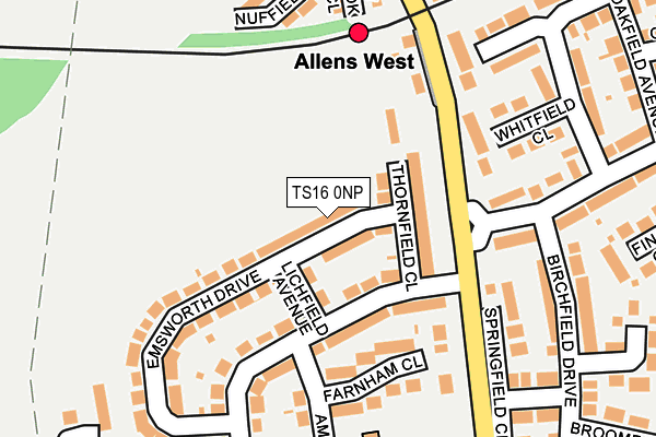 TS16 0NP map - OS OpenMap – Local (Ordnance Survey)