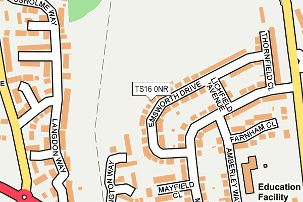 TS16 0NR map - OS OpenMap – Local (Ordnance Survey)