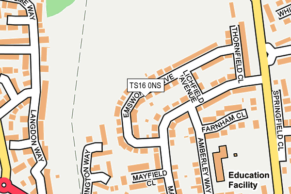 TS16 0NS map - OS OpenMap – Local (Ordnance Survey)