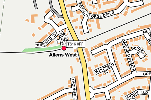 TS16 0PF map - OS OpenMap – Local (Ordnance Survey)