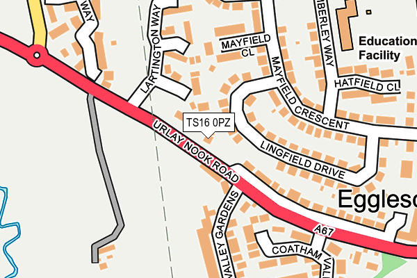 TS16 0PZ map - OS OpenMap – Local (Ordnance Survey)