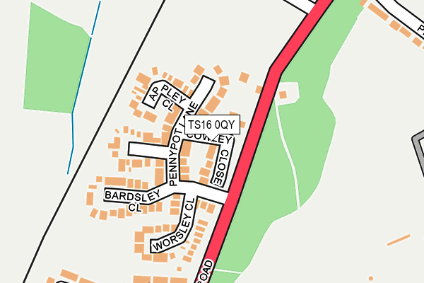 TS16 0QY map - OS OpenMap – Local (Ordnance Survey)