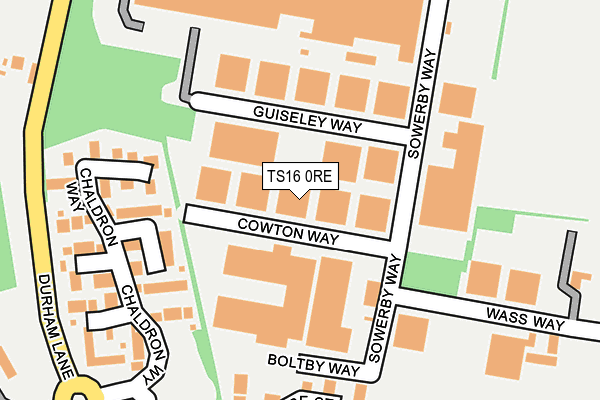 TS16 0RE map - OS OpenMap – Local (Ordnance Survey)