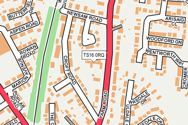 TS16 0RQ map - OS OpenMap – Local (Ordnance Survey)