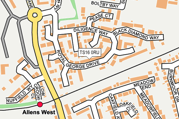 TS16 0RU map - OS OpenMap – Local (Ordnance Survey)