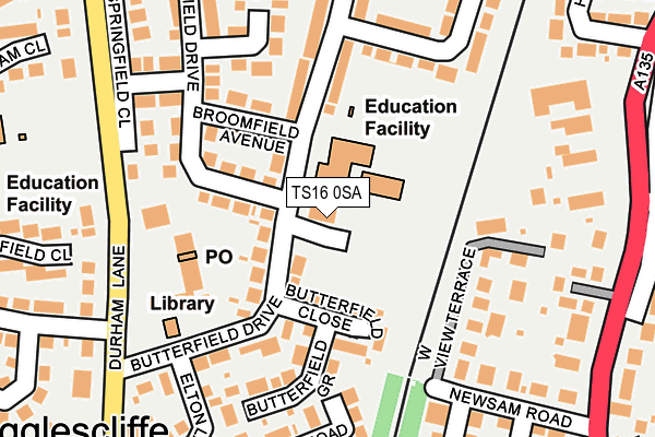 TS16 0SA map - OS OpenMap – Local (Ordnance Survey)