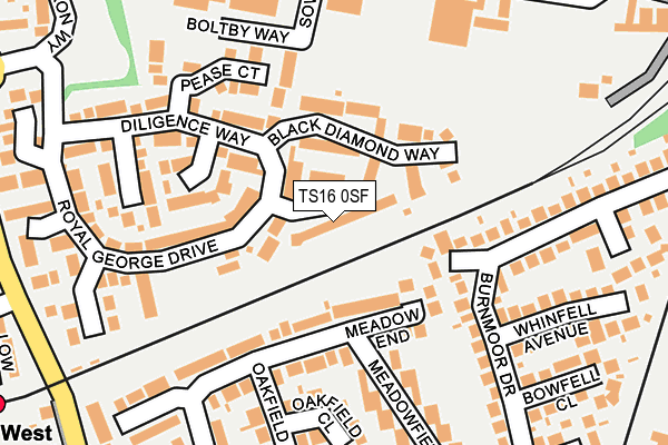 TS16 0SF map - OS OpenMap – Local (Ordnance Survey)