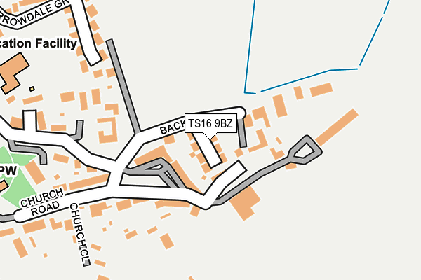 TS16 9BZ map - OS OpenMap – Local (Ordnance Survey)