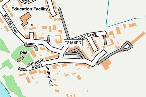 TS16 9DD map - OS OpenMap – Local (Ordnance Survey)