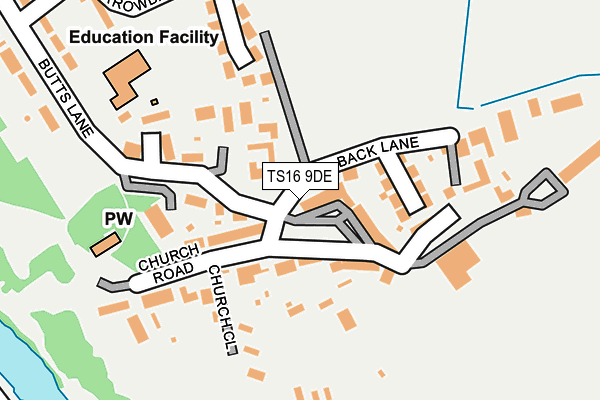 TS16 9DE map - OS OpenMap – Local (Ordnance Survey)