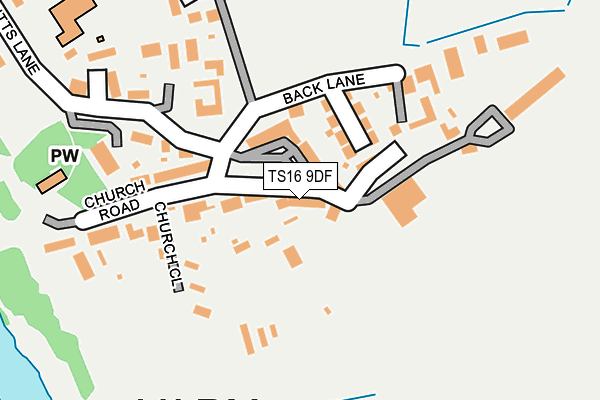 TS16 9DF map - OS OpenMap – Local (Ordnance Survey)