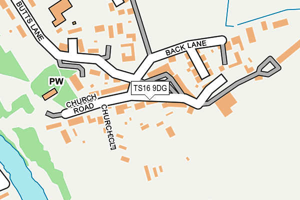 TS16 9DG map - OS OpenMap – Local (Ordnance Survey)