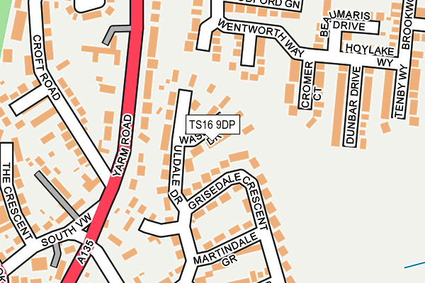 TS16 9DP map - OS OpenMap – Local (Ordnance Survey)