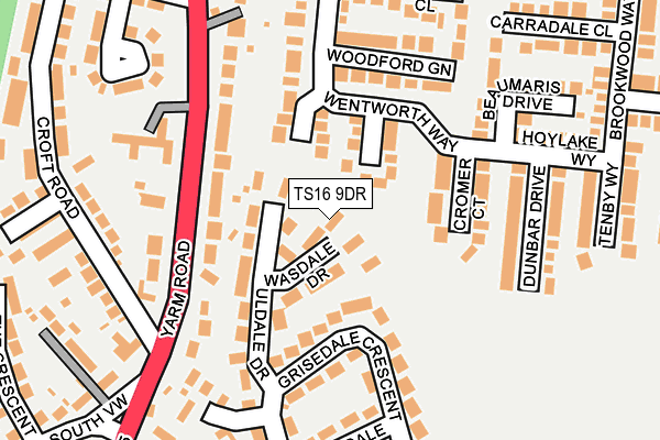 TS16 9DR map - OS OpenMap – Local (Ordnance Survey)