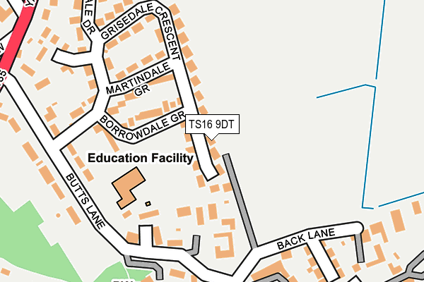 TS16 9DT map - OS OpenMap – Local (Ordnance Survey)