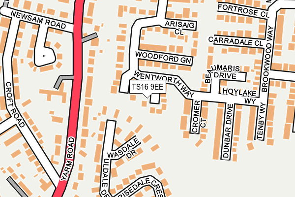 TS16 9EE map - OS OpenMap – Local (Ordnance Survey)