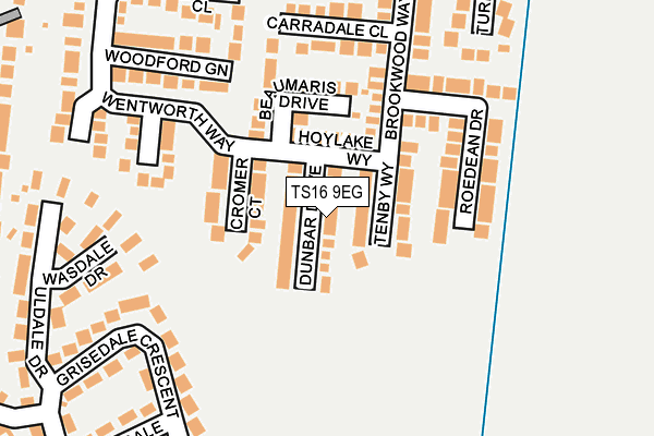 TS16 9EG map - OS OpenMap – Local (Ordnance Survey)