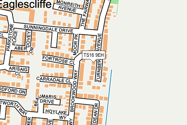 TS16 9EH map - OS OpenMap – Local (Ordnance Survey)