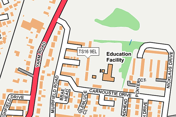 TS16 9EL map - OS OpenMap – Local (Ordnance Survey)