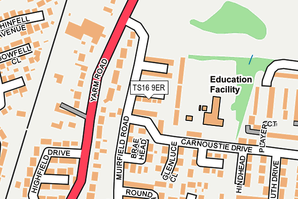 TS16 9ER map - OS OpenMap – Local (Ordnance Survey)