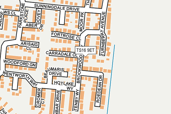 TS16 9ET map - OS OpenMap – Local (Ordnance Survey)