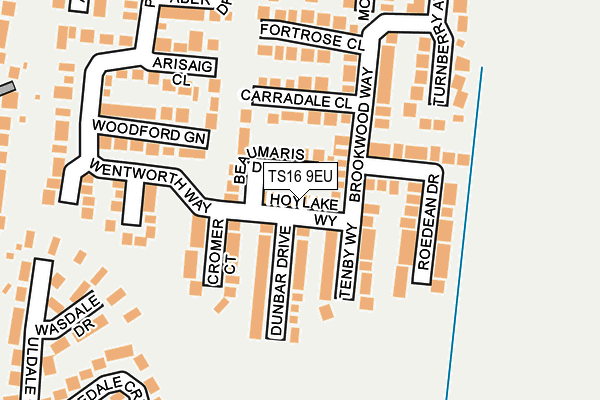 TS16 9EU map - OS OpenMap – Local (Ordnance Survey)