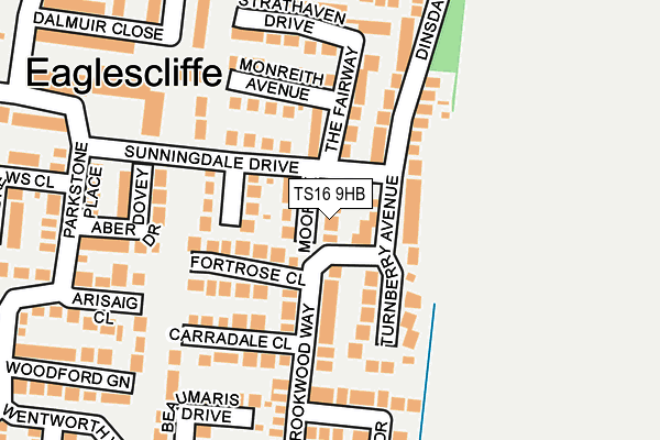 TS16 9HB map - OS OpenMap – Local (Ordnance Survey)