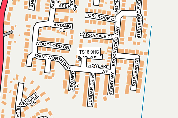 TS16 9HG map - OS OpenMap – Local (Ordnance Survey)