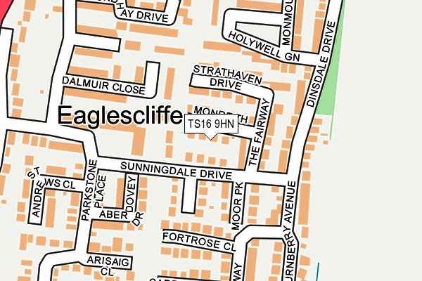 TS16 9HN map - OS OpenMap – Local (Ordnance Survey)