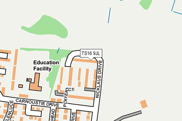 TS16 9JL map - OS OpenMap – Local (Ordnance Survey)