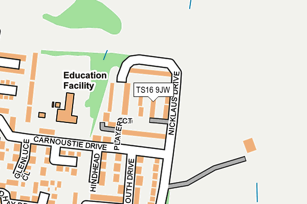 TS16 9JW map - OS OpenMap – Local (Ordnance Survey)