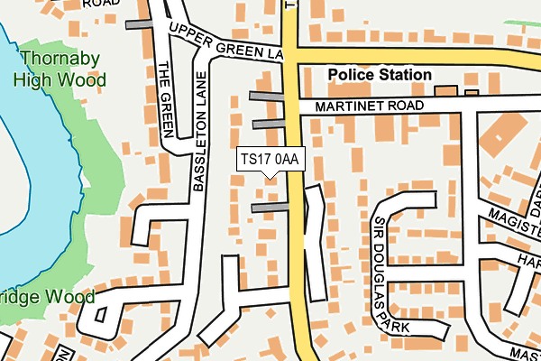 TS17 0AA map - OS OpenMap – Local (Ordnance Survey)